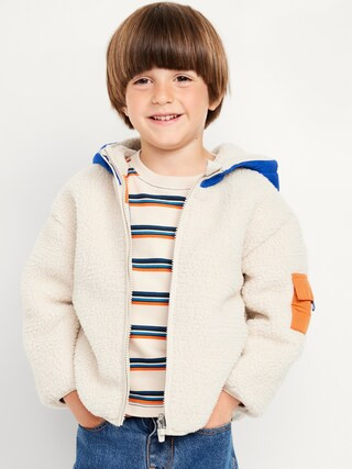Reversible Color Block Sherpa Jacket for Toddler Boys | Old Navy (US)