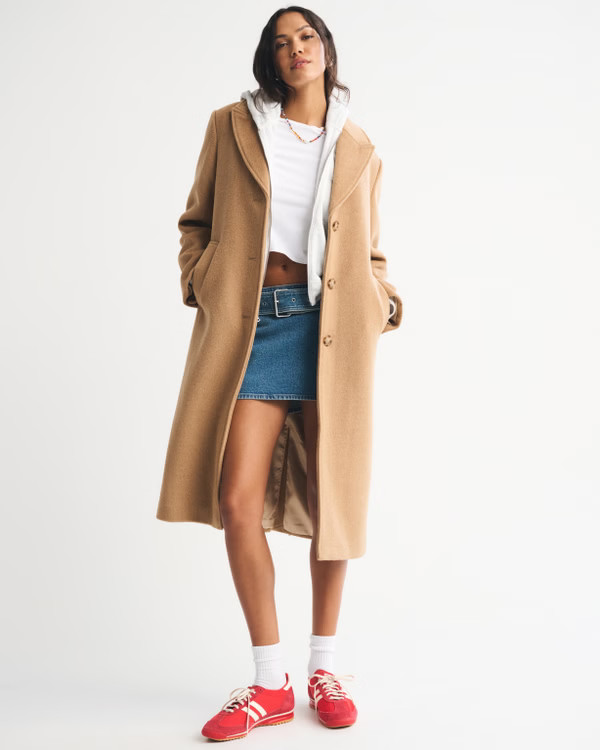 Wool-Blend Tailored Topcoat | Abercrombie & Fitch (UK)