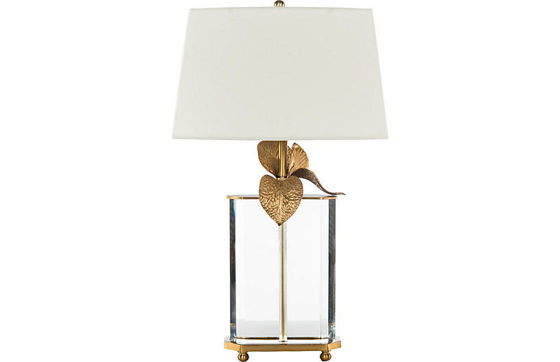 Cymbidium Table Lamp, Crystal/Brass | One Kings Lane
