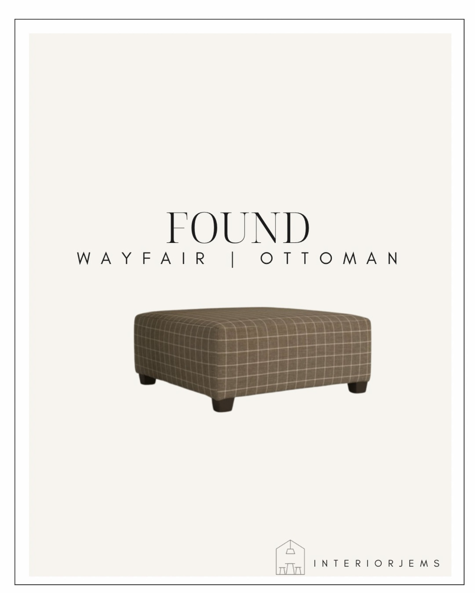 Found this super cute brown plaid ottoman, ottoman coffee table, windowpane print, ottoman, living room furniture, wayfair 

#LTKstyletip #LTKhome #LTKsalealert