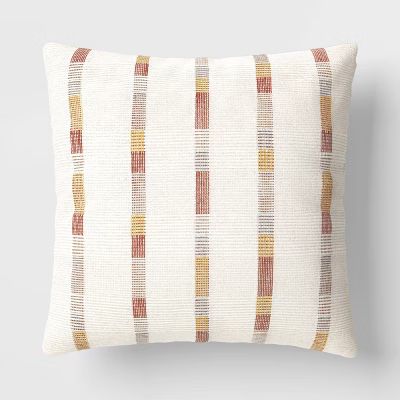 Oversized Woven Striped Square Throw Pillow Cream - Threshold™ | Target