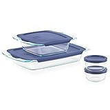 Pyrex Grab Glass Bakeware and Food Storage Set, 8-Piece, Clear | Amazon (US)