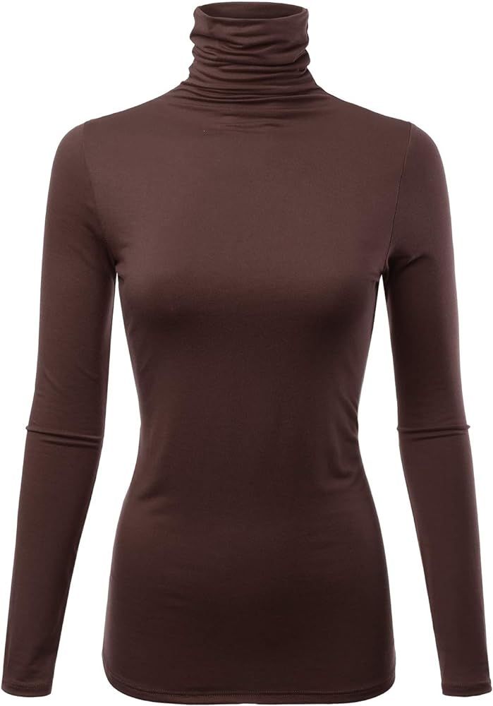 FASHIONOLIC Womens Premium Long Sleeve Turtleneck Lightweight Pullover Top Sweater (S-3X, Made in... | Amazon (US)
