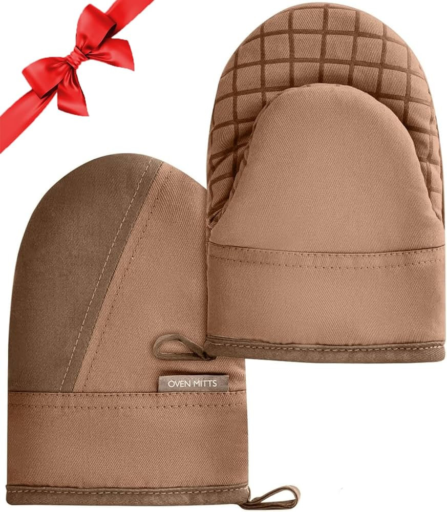 Mini Oven Mitts, Kitchen Oven Gloves Kitchen Mittens 500 Degrees Heat Resistant Baking Gloves, No... | Amazon (US)