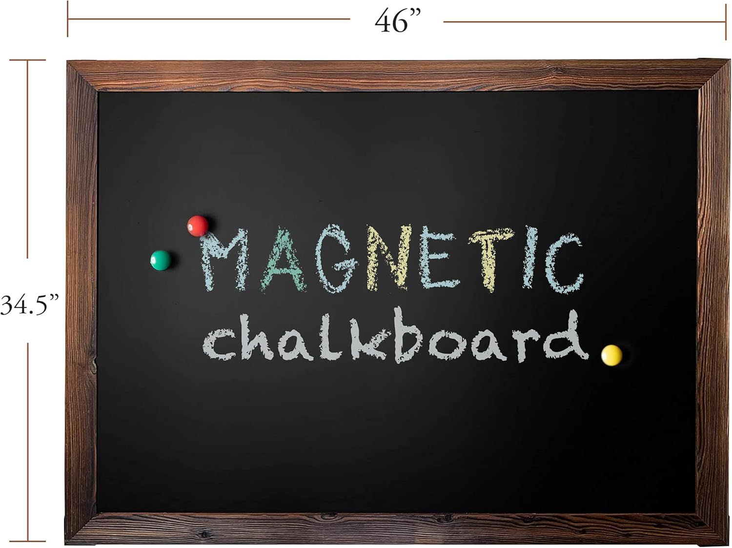 Loddie Doddie Huge Magnetic Chalkboard - 46" x 34.5" Rustic Framed Chalkboard for Wall Decor - Ea... | Amazon (US)