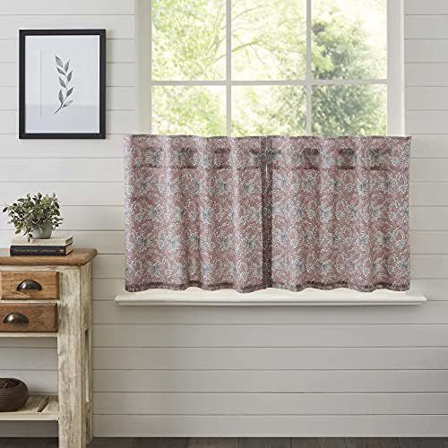 VHC Brands Kaila Country Cottage Vintage Floral Kitchen Curtain Tier Set of 2 24Lx36W | Amazon (US)