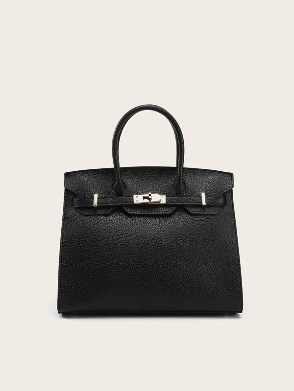 Pebble Embossed Satchel Bag | SHEIN