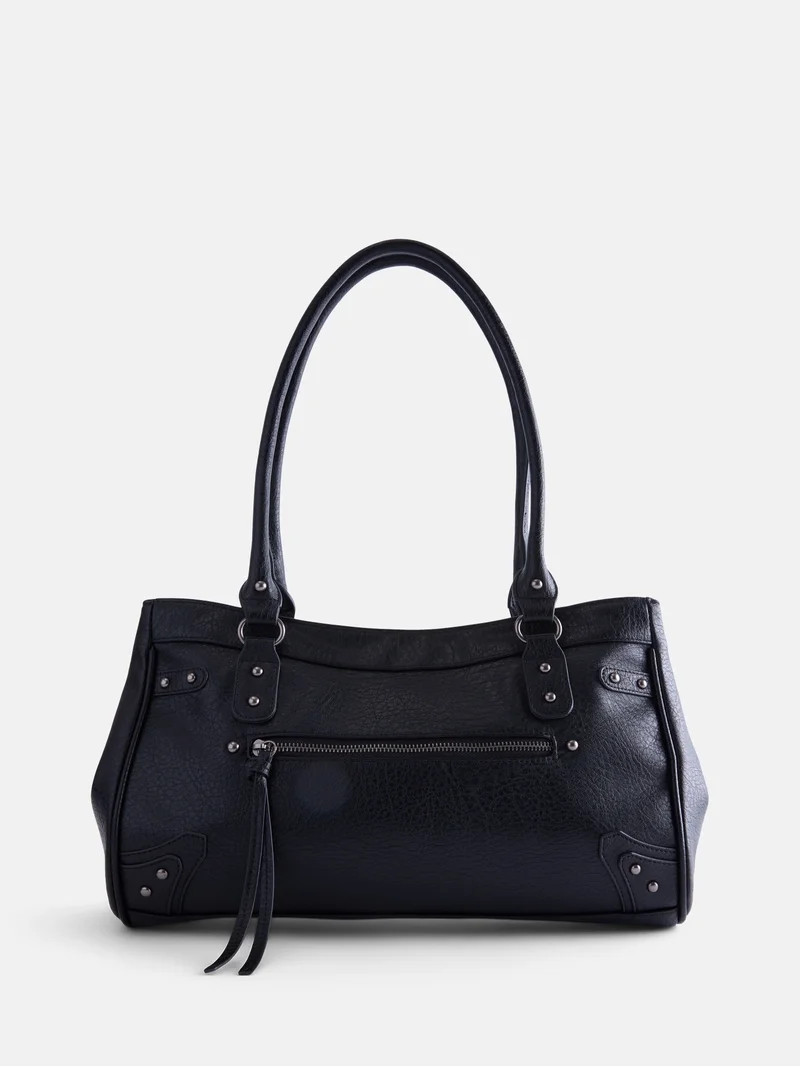 No Boundaries Women's Large Shoulder Bag, Black | Walmart (US)