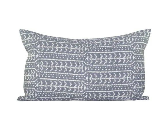 Outdoor pillow cover Zonda Charcoal lumbar geometric | Etsy | Etsy (US)