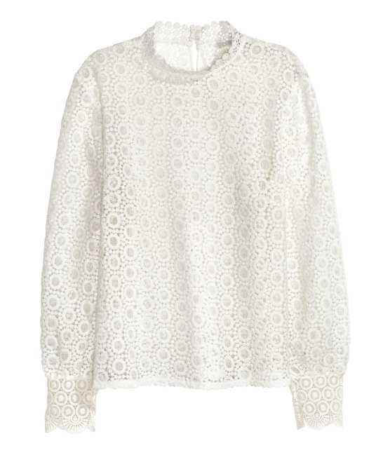 H&M - Lace Blouse - White - Women | H&M (US)