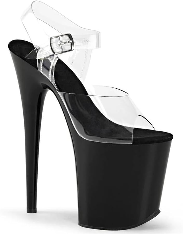 denova's Women's Transparent Very High Heel Plus Size Platform Pole Dancing Ankle Strap Stiletto ... | Amazon (CA)