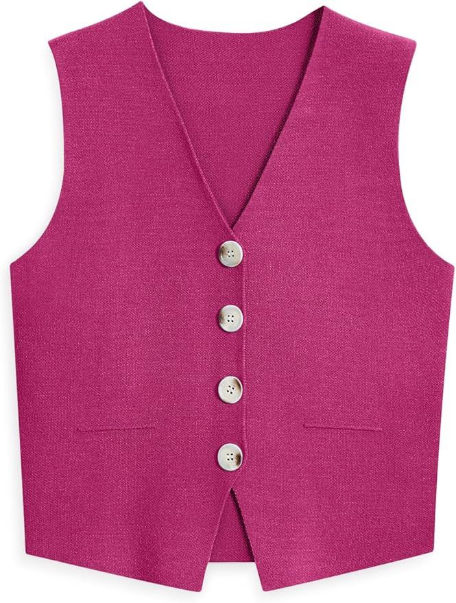 LILLUSORY Sweater Vest Women Dressy Button Up Sweater Tank Tops 2026 Knit Work Business Casual Ou... | Amazon (US)