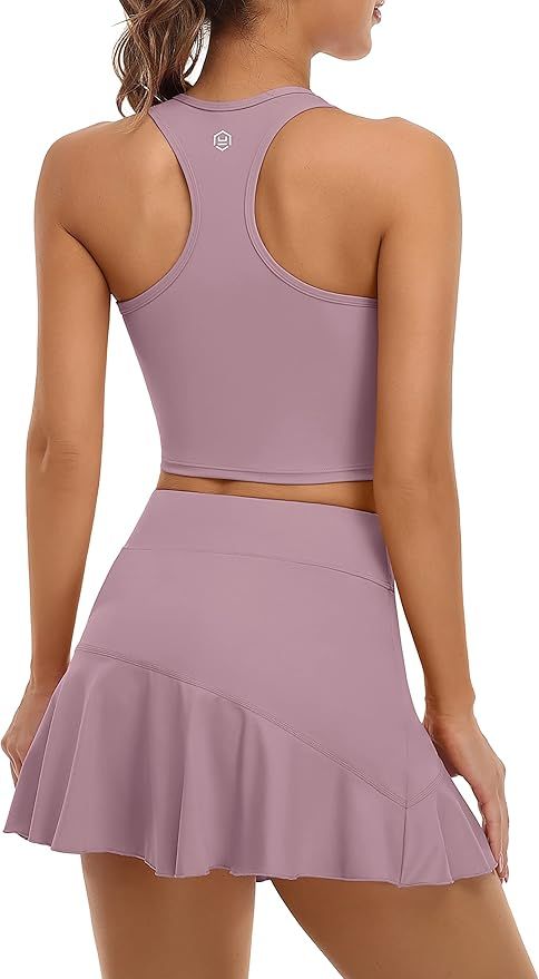 ATTRACO 2 Piece Tennis Dresses for Women Athletic Workout Dress with Shorts and Pockets | Amazon (US)