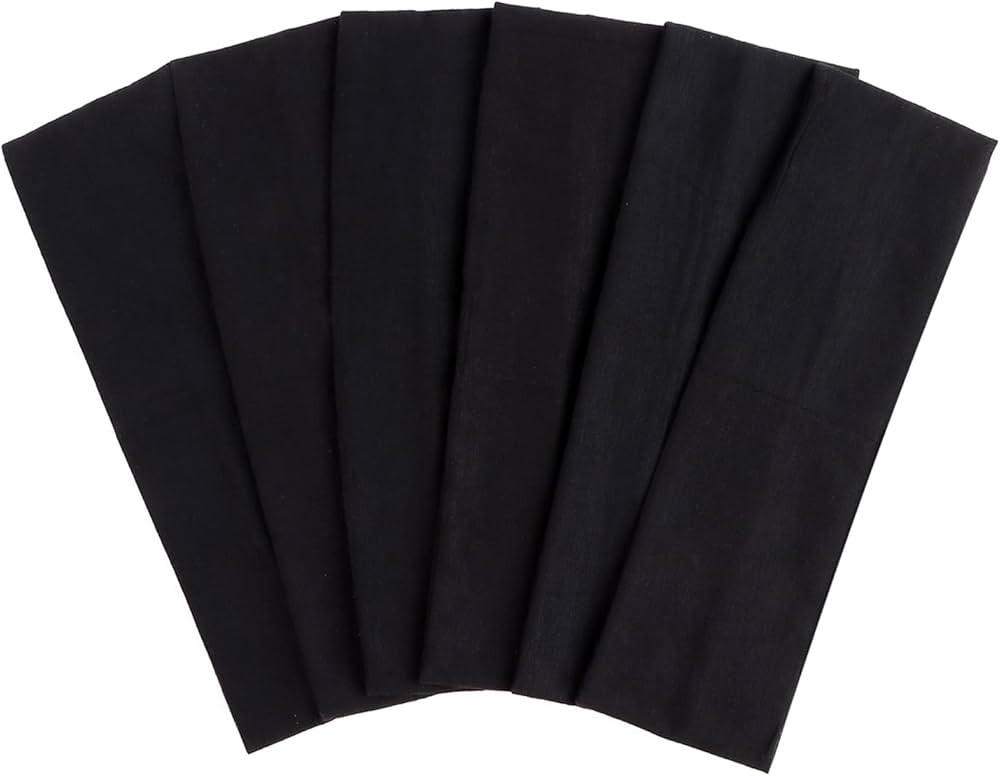 DERAYEE Headbands for Women, 6 Pcs Black Elastic Headbands Soft Fabric Non Slip Hair Bands for Wo... | Amazon (US)