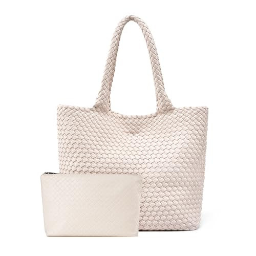 MELOLILA Woven Purses for Women Large Designer Purse Large Woven Tote Bag Weave Leather Handbag | Amazon (US)