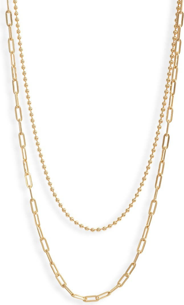 Argento Vivo Ball & Paper Clip Double Strand Necklace | Nordstrom