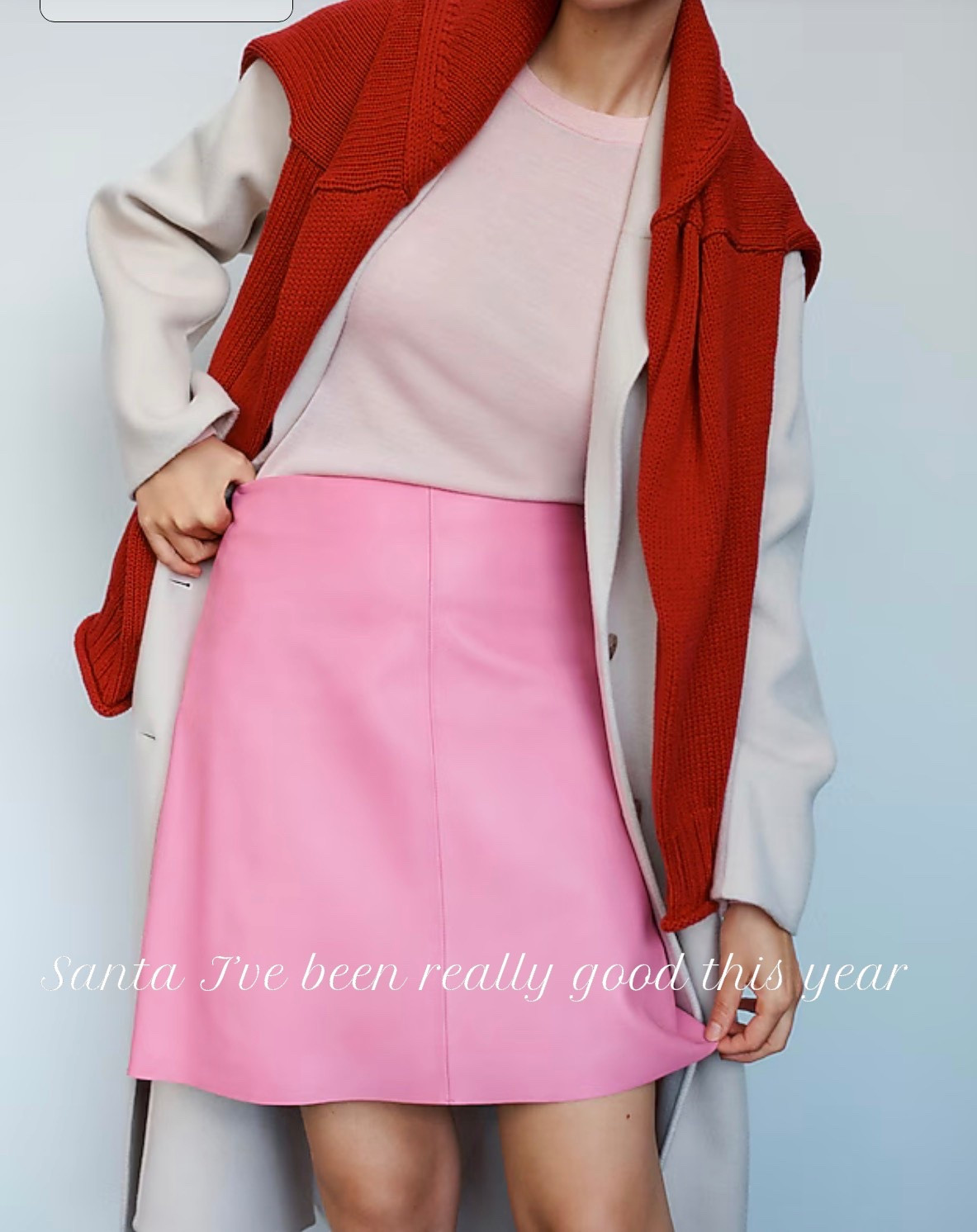 Speechless🩷🩷💕🩷 this pink leather skirt is something I wouldn’t buy myself but it is 100% on my list!! 

#LTKootd #LTKOver40 #LTKGiftGuide