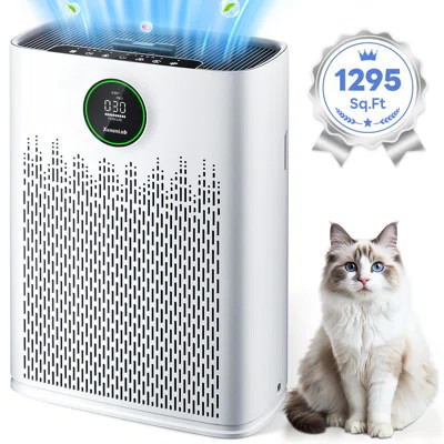 Air Purifier for Large Room 2600 Ft² - Washable Filter with Real-Time Air Quality Monitor, Removes Pet Hair, Odors, Smoke, Dust for Home, Office | Wayfair North America