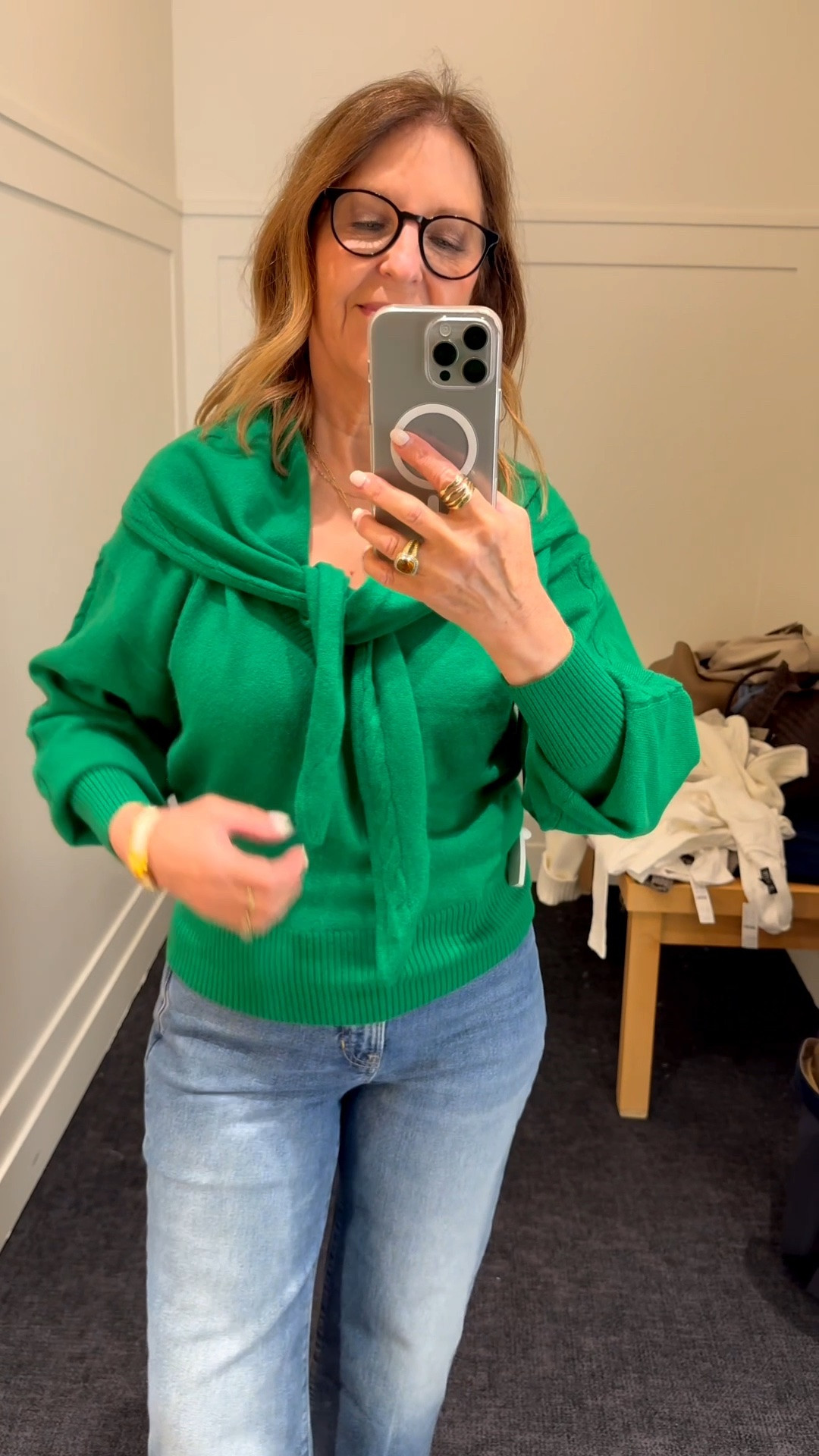 The prettiest V-neck sweater with a detachable scarf from J.Crew.  Love the fit, the cable-knit detail on the sleeve, and the beautiful, saturated color.  Fits tts.  I wear size XS.

#LTKOver40 #LTKPetite #LTKSeasonal