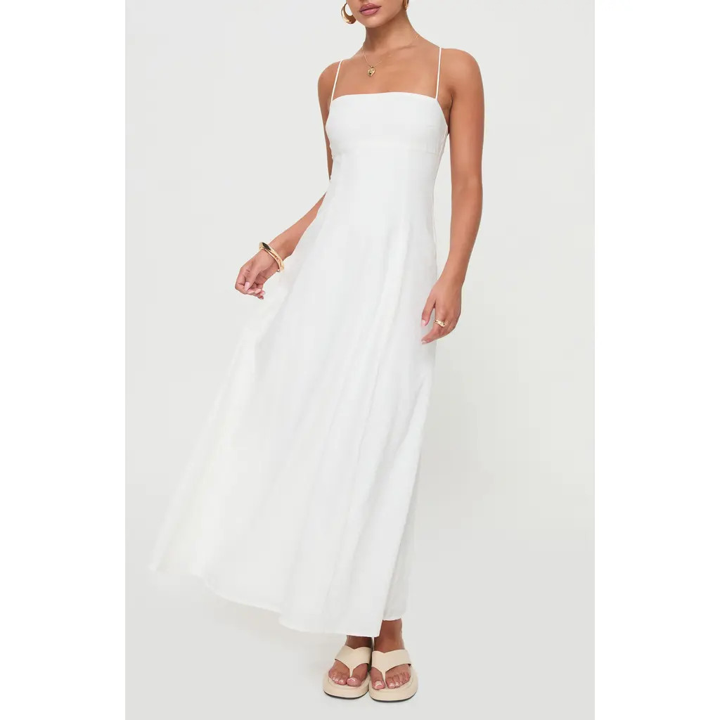 Princess Polly Brightwell Cotton Maxi Dress in White at Nordstrom, Size 2 | Nordstrom