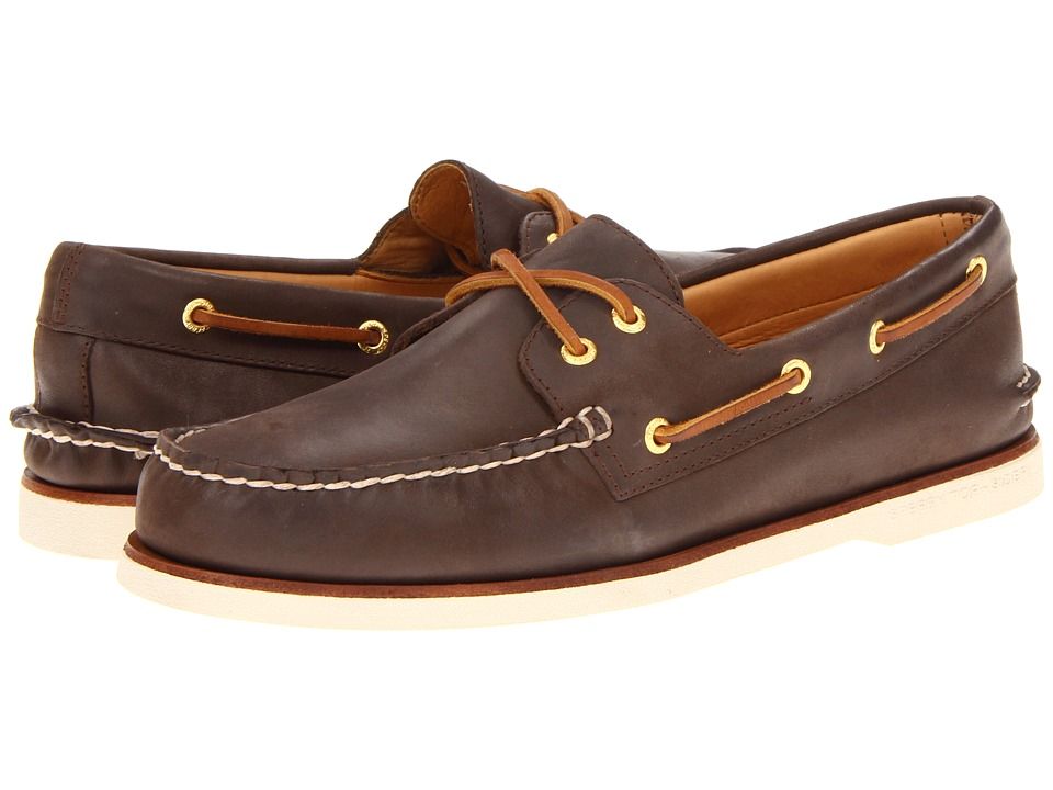 Sperry - Gold A/O 2-Eye (Brown) Men's Slip on  Shoes | Zappos