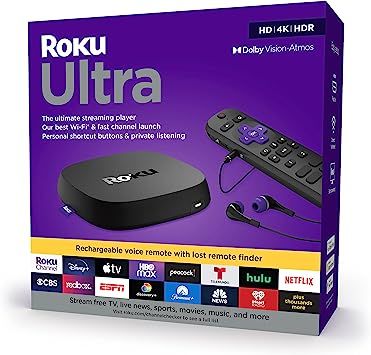 Roku Ultra 2022 4K/HDR/Dolby Vision Streaming Device and Roku Voice Remote Pro with Rechargeable ... | Amazon (US)