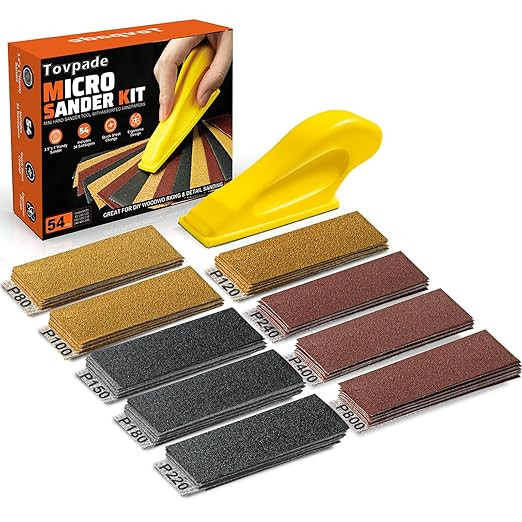 54PCS Premium Micro Sander, Detail & Mini Sander Block – Precision Small Hand Sanding Tool, 80... | Amazon (US)
