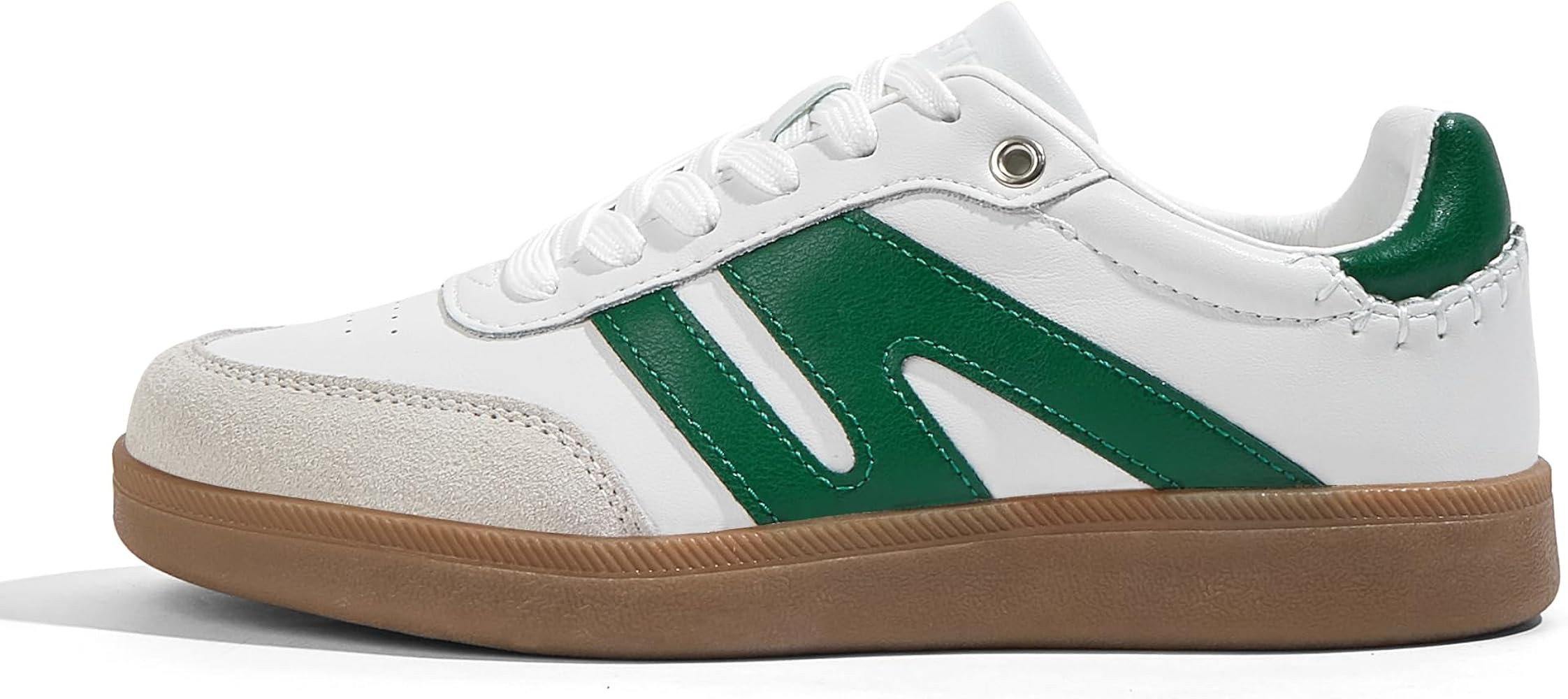 LUCKY STEP Women Classic Retro Gum Sole Fashion Sneakers Casual Tennis Skate Shoe Genuine Leather... | Amazon (US)