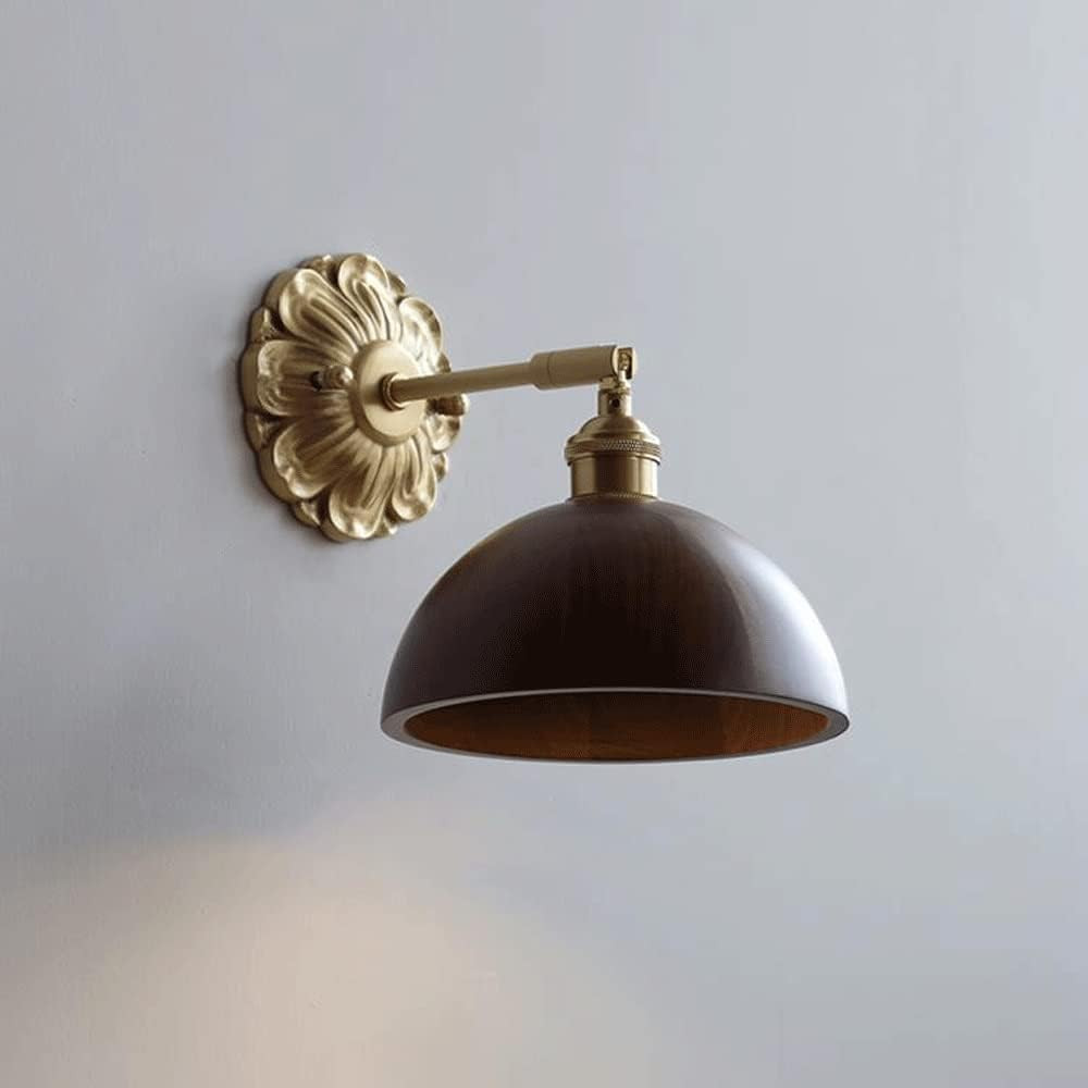 Wall Sconces Lighting Fixture, Black Walnut Adjustable Bedside Wall Lamp for Industrial Bedroom, Bathroom Sink Lighting for Bedroom Hallway Living Room (A | Amazon (US)