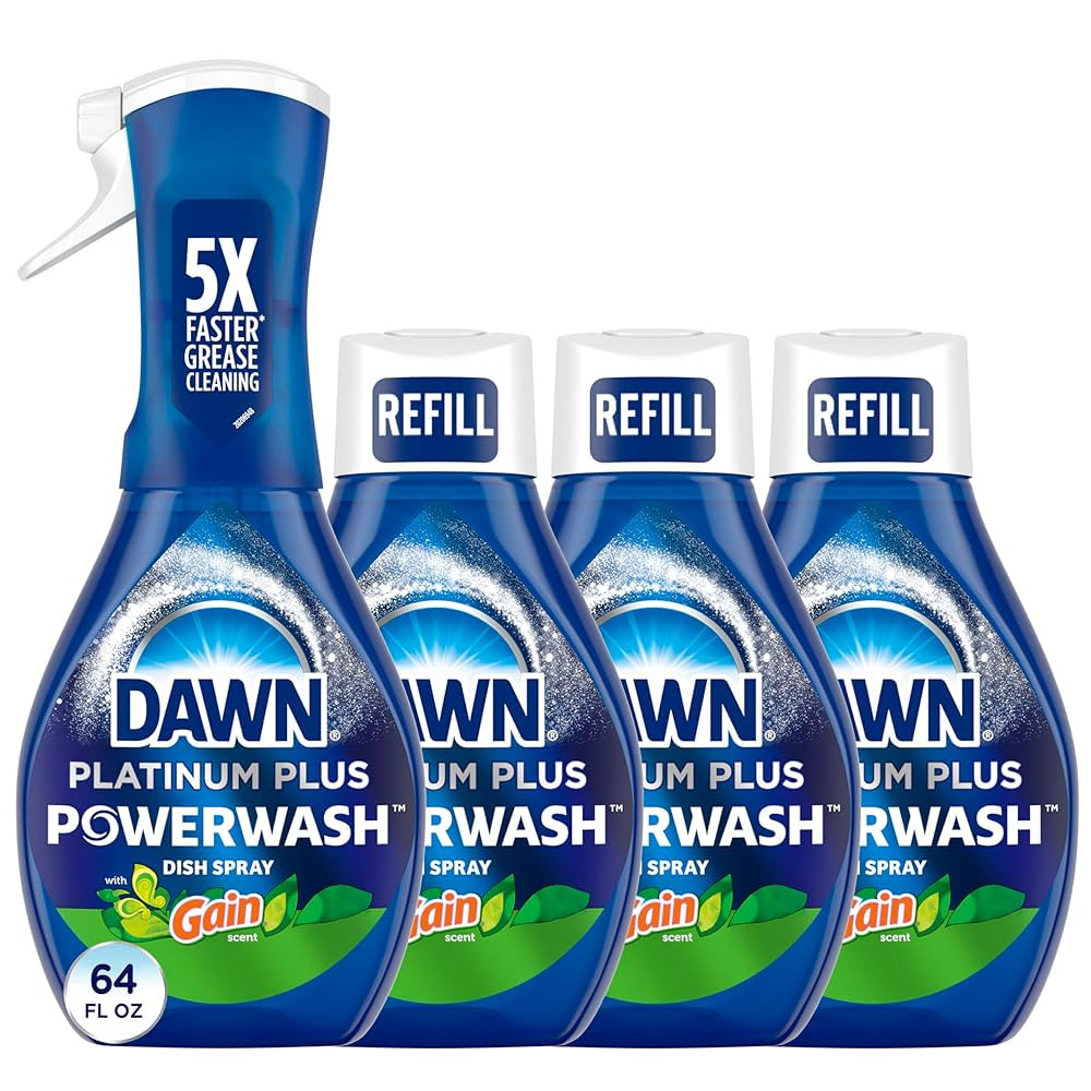 Dawn Powerwash Gain Original Dish Spray, Liquid Dish Soap, Dish Soap Refill, , 1 Starter Kit + 3 ... | Amazon (US)