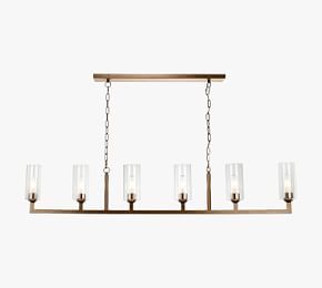 Kasson 6-Light Glass Linear Chandelier | Pottery Barn (US)