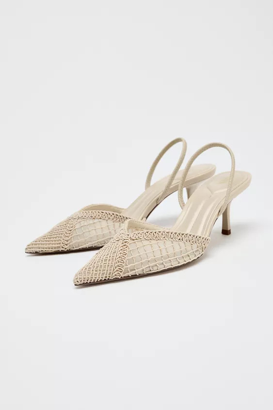 BRAIDED SLINGBACK HEELS | Zara US