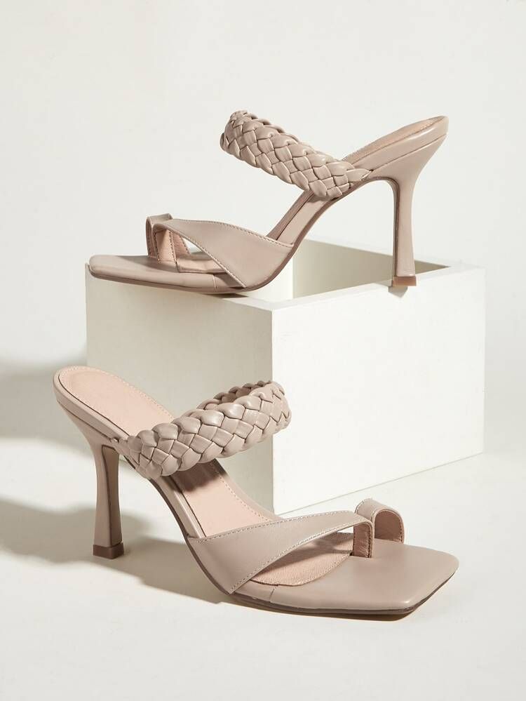 New
     
      Braided Stiletto Thong Sandals | SHEIN