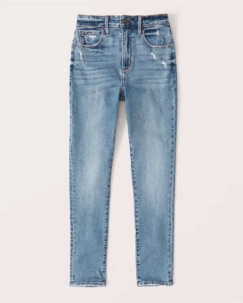 Women's Curve Love High Rise Super Skinny Ankle Jean | Women's Bottoms | Abercrombie.com | Abercrombie & Fitch (US)