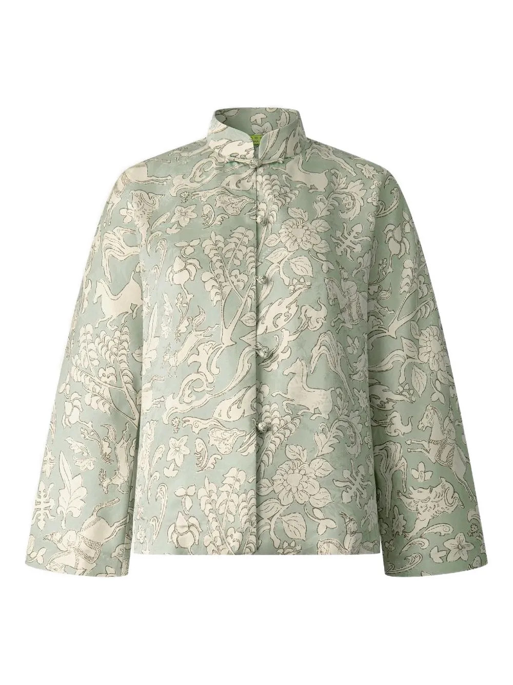 Shanghai Tang mandarin-collar Silk Blouse | Green | FARFETCH | Farfetch Global