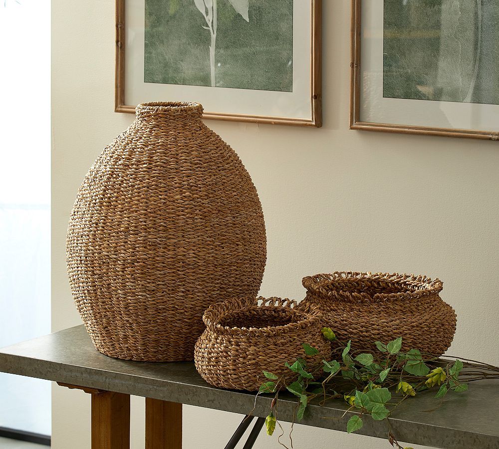 Amelie Seagrass Teardrop Vase | Pottery Barn (US)