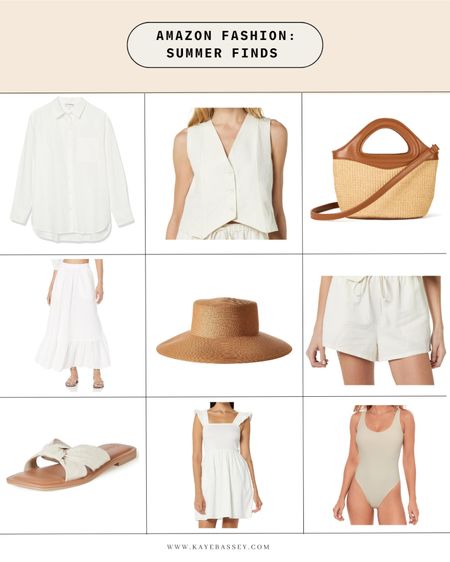 Amazon fashion finds for the summer style chic linen matching set white maxi skirt bathing suit straw bag hat #summer #style #amazon #styleguide #trends 

#LTKtravel #LTKSeasonal #LTKswim