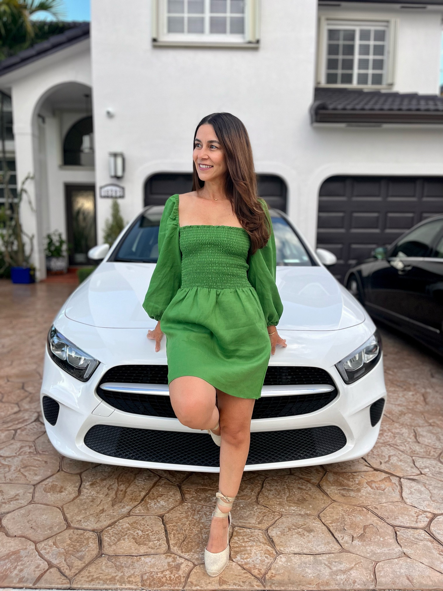 In case of getting dressed. 
I love this linen mini dress from Reformation, with a straight neckline, 3/4 length, puffed sleeves, and an a-line skirt. 
It’s runs TTS. I am wearing XS.
And it’s on sale now 💚

#LTKstyletip #LTKsalealert