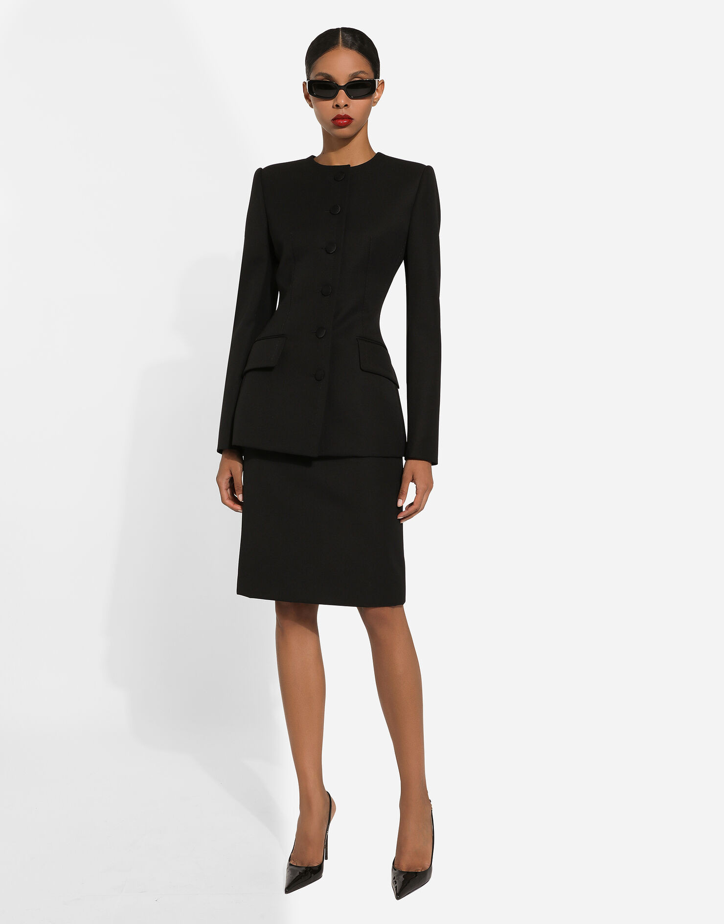 Single-breasted wool crepe jacket | Dolce & Gabbana US