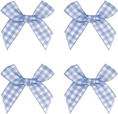 VIVIQUEN Gingham Craft Ribbon Bows Mini Checkered Ribbon Flowers Appliques for Sewing, Gift, DIY ... | Amazon (US)