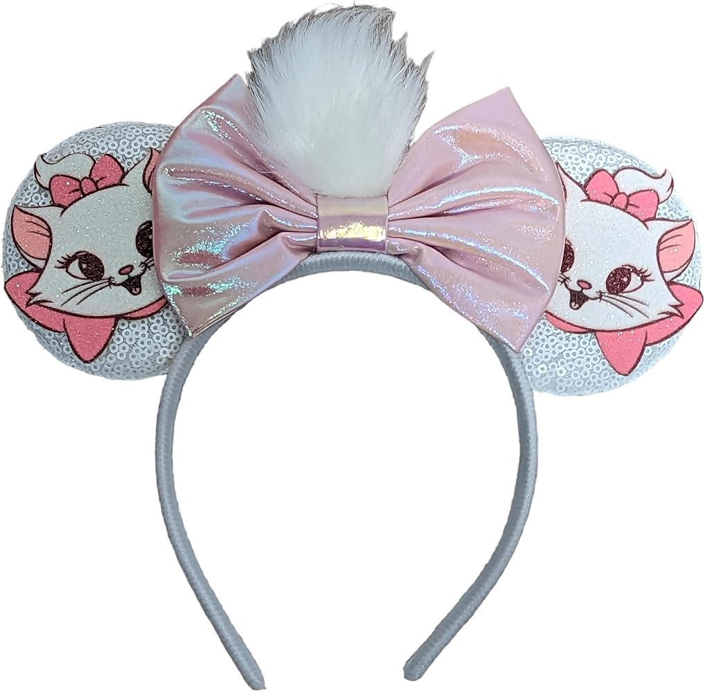 CLGIFT Princess Minnie Ears - Pick Your Color, Floral Minnie Ears with Purple Sparkle | Amazon (US)
