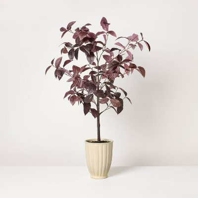 34" Black Plum Leaf Potted Artificial Fall Mini Tree - Hearth & Hand™ with Magnolia | Target