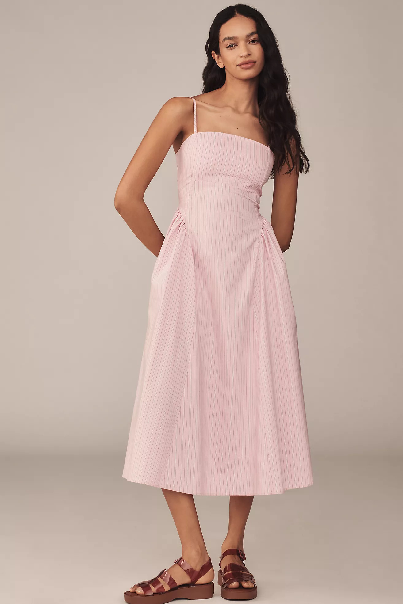 Maeve Sleeveless Fitted A-Line Midi Dress | Anthropologie (US)