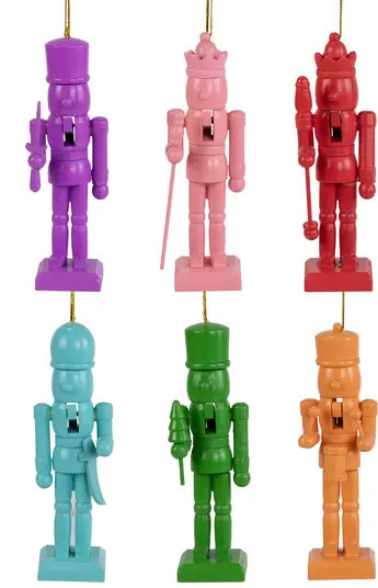 Northlight Rainbow Nutcracker Wooden Christmas Ornaments - 5" - Multicolor - Set of 5 | Nordstrom | Nordstrom