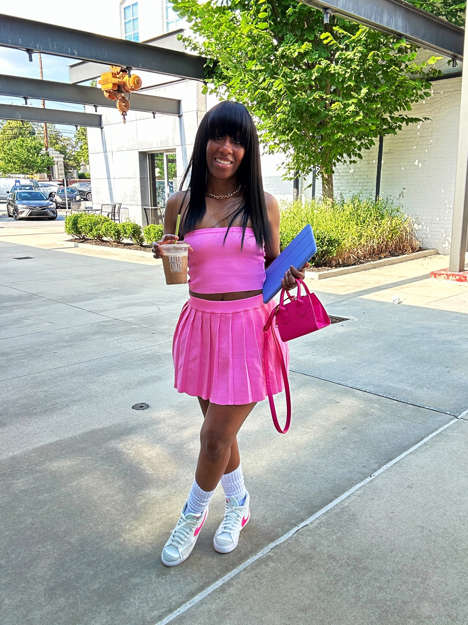 Pink tennis skirt outfit, tennis skirt set, tennis skirt

I’m wearing a size small on the tube top and a size medium in the skirt. This tennis skirt does have built-in shorts underneath.

I styled this outfit with a pink mini crossbody bag and pink and white Nike blazer mid 77.

#LTKShoeCrush #LTKFindsUnder50 #LTKStyleTip