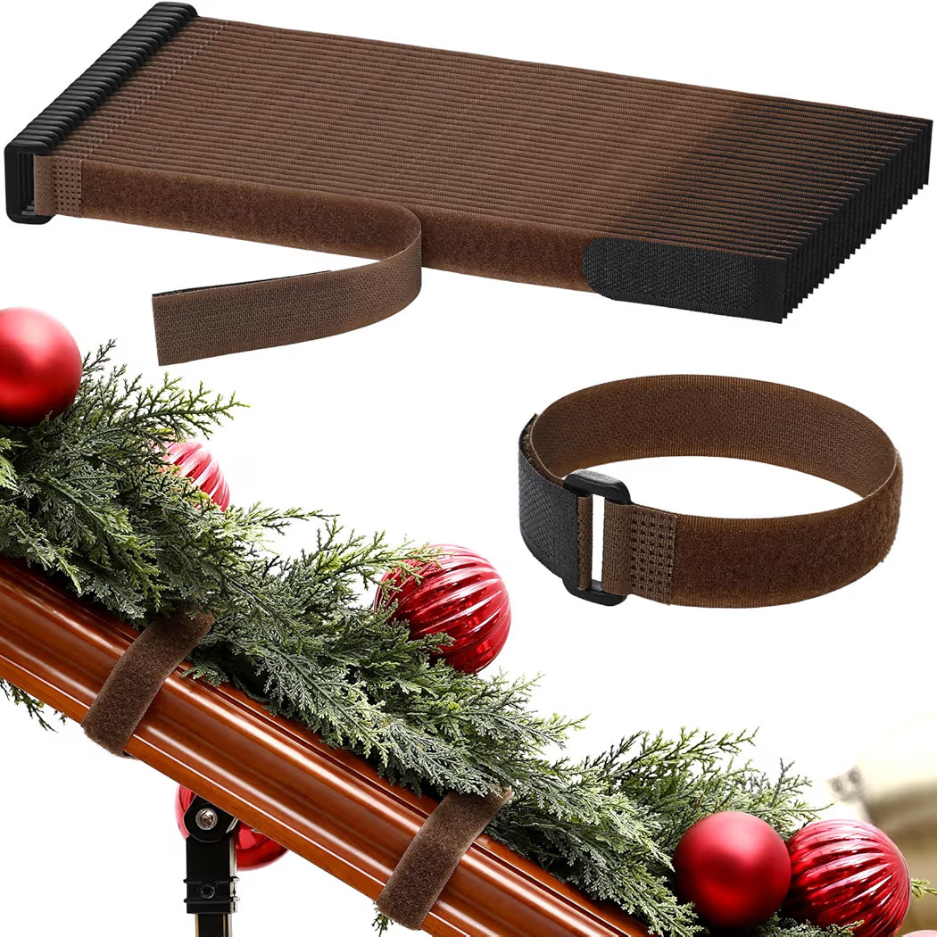 50 Pcs 12inch Christmas Garland Ties Decorative Reusable and Flexible Banister Ties for Garland W... | Amazon (US)