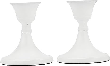 Rely+ Set of 2, White Candlestick Holders.Decorative Modern Candle Holders. White Candlestick Hol... | Amazon (US)