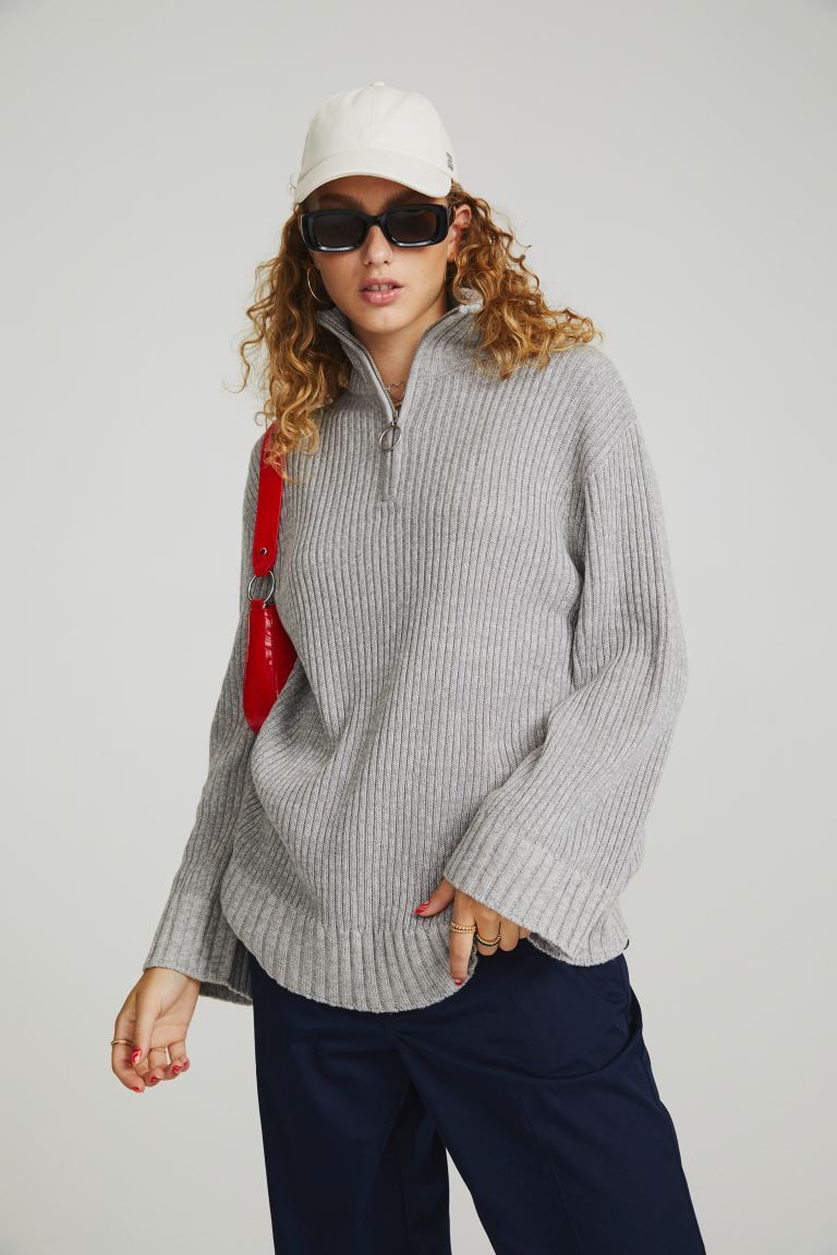 Rib-knit Half-zip Sweater | H&M (US + CA)