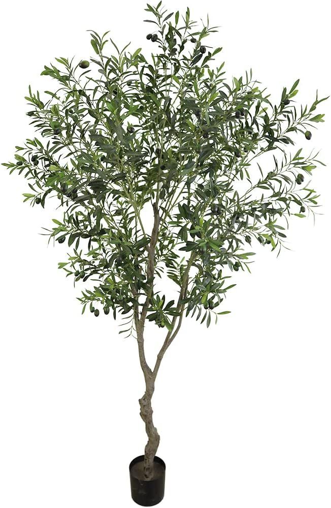 VIGGDA Artificial Tree Faux Olive Tree 7ft (82in,UV Protection 2289 Leaves) Tall Fake Olive Plant... | Amazon (US)