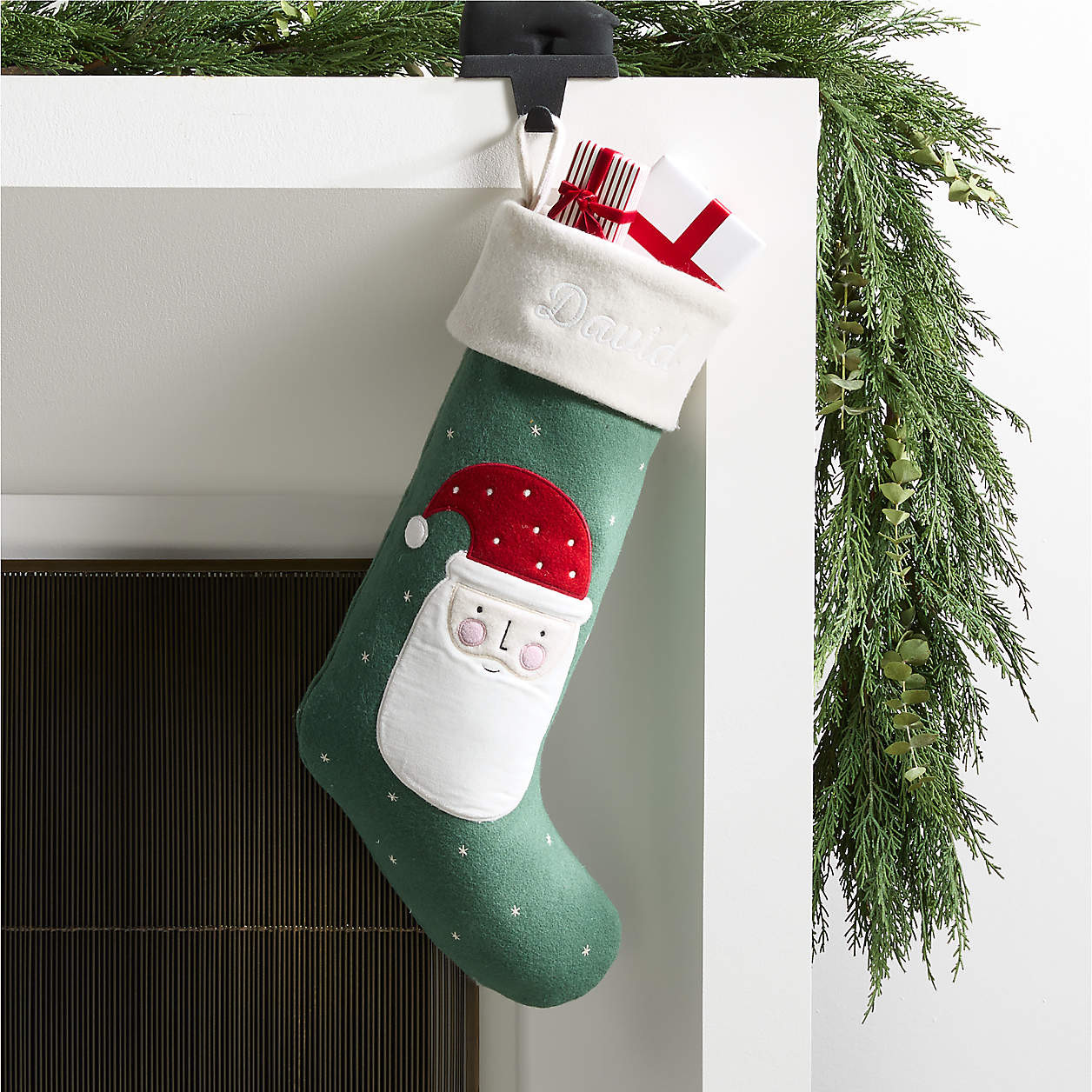 Festive Friends Felt Santa Kids Christmas Stocking + Reviews | Crate & Kids | Crate & Barrel